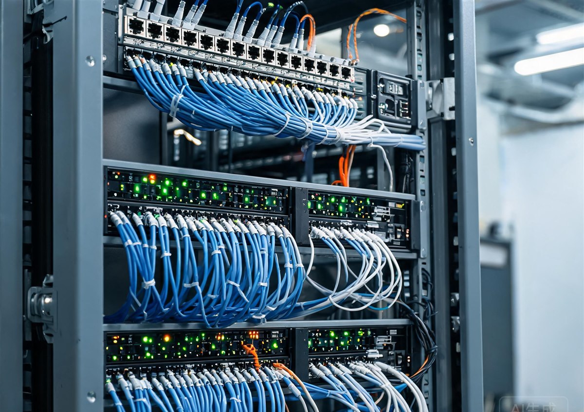 厂房机房综合布线与机柜理线实景图